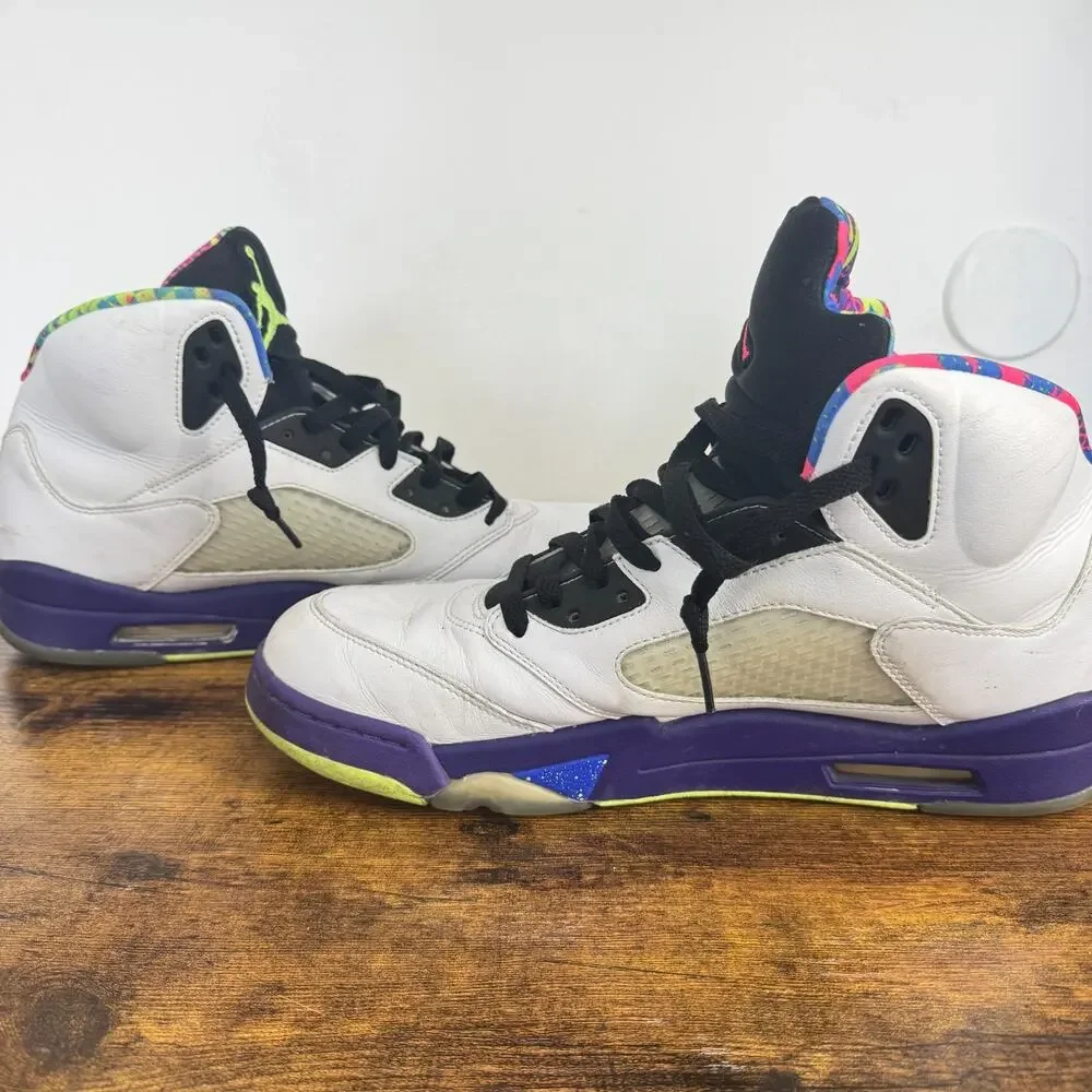 Nike Air Jordan 5 Retro Alternate Bel-Air 2020 Shoes White Purple Mens Size 12